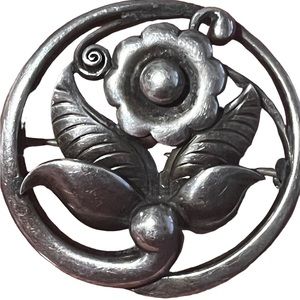 Just A Anderson  Floral Brooch #189 handmade Sterling  Silver Danmark